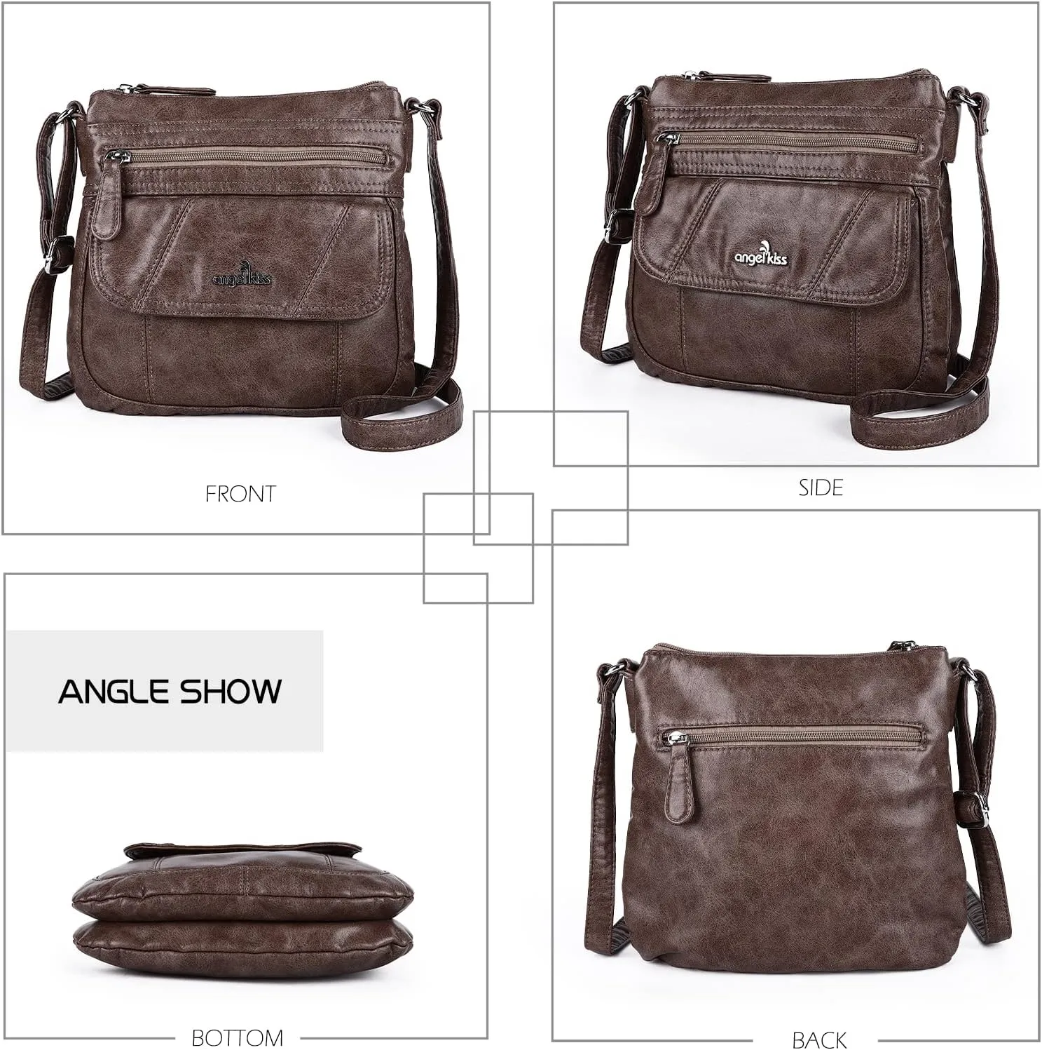 Angel Kiss Crossbody Bags for Women PU Leather Shoulder Handbag Ladies Purses and Handbag with adjustable Strap