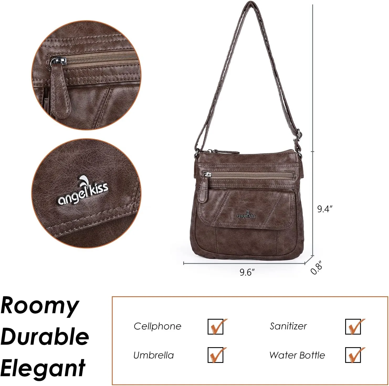 Angel Kiss Crossbody Bags for Women PU Leather Shoulder Handbag Ladies Purses and Handbag with adjustable Strap