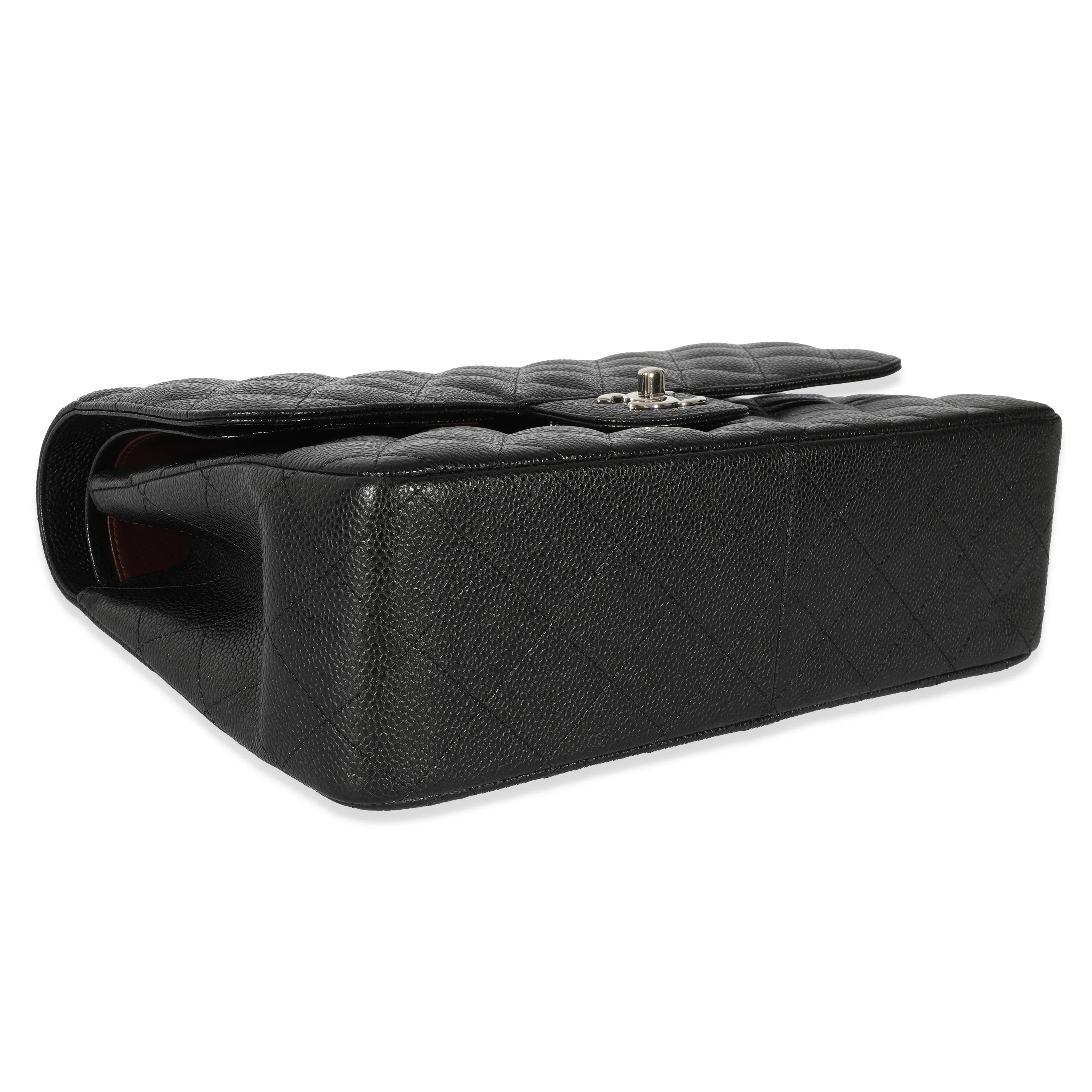 Black Caviar Jumbo Classic Double Flap Handbag