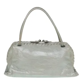 Bottega Veneta Silver Leather Handbag (Pre-Owned)
