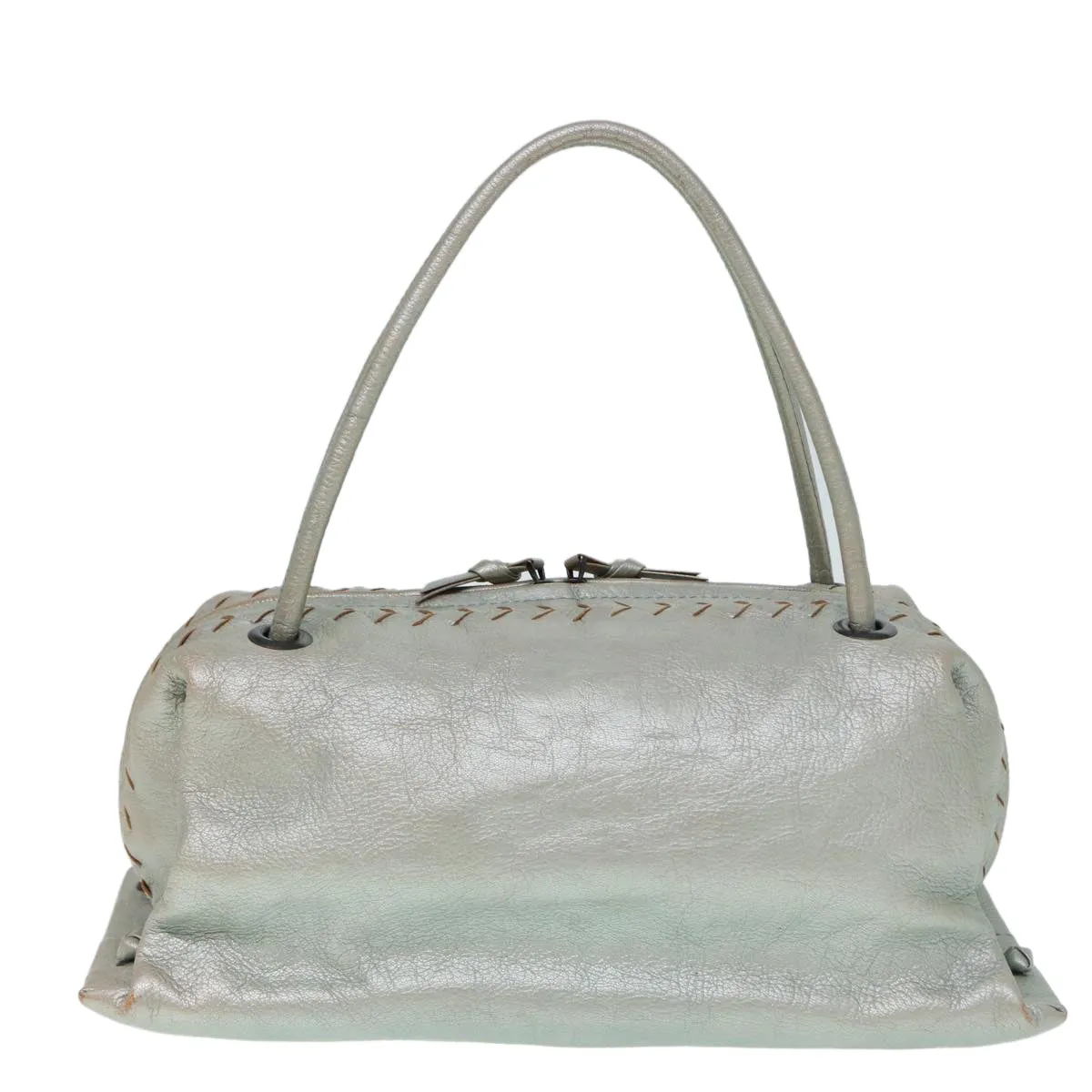 Bottega Veneta Silver Leather Handbag (Pre-Owned)