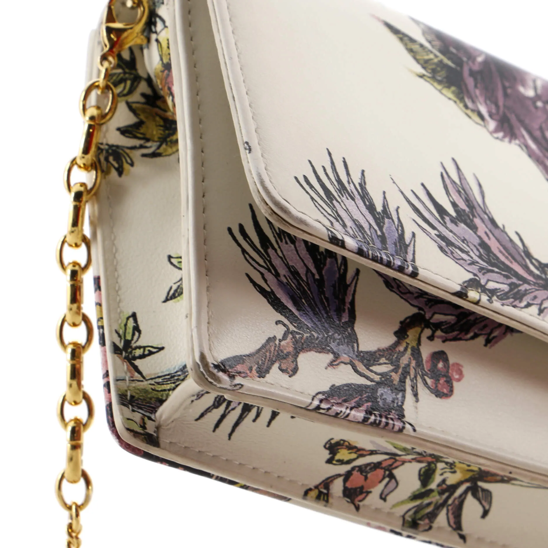 Caro Wallet on Chain Pouch Printed Leather
