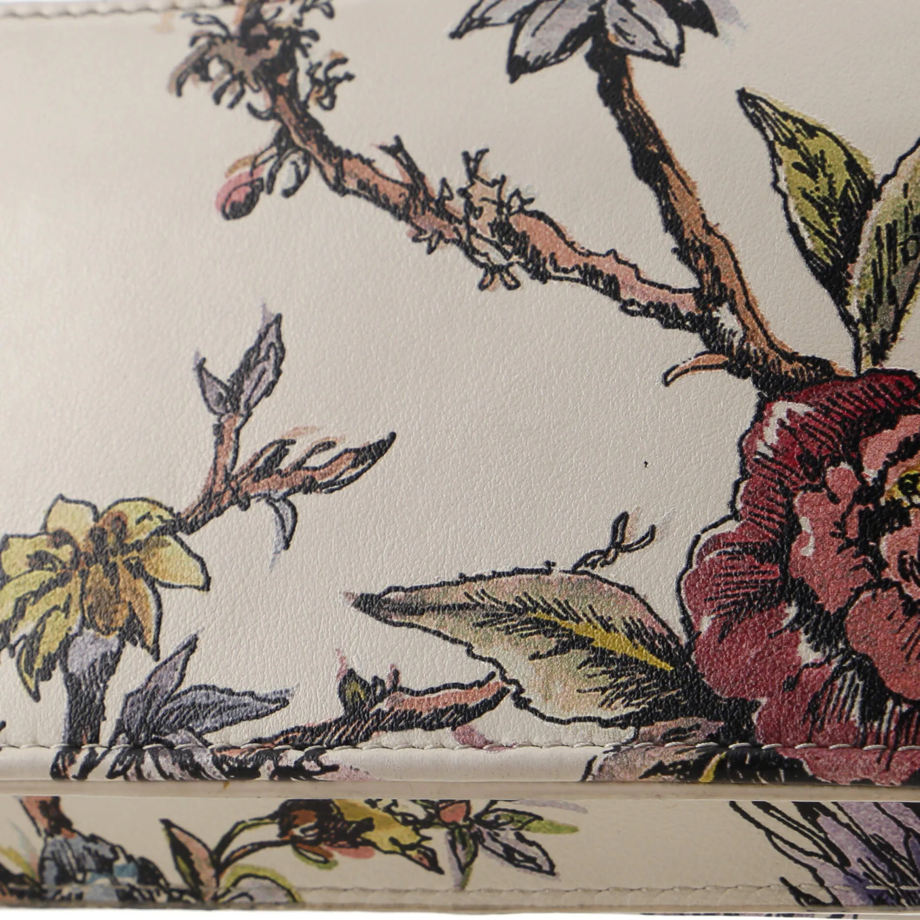 Caro Wallet on Chain Pouch Printed Leather