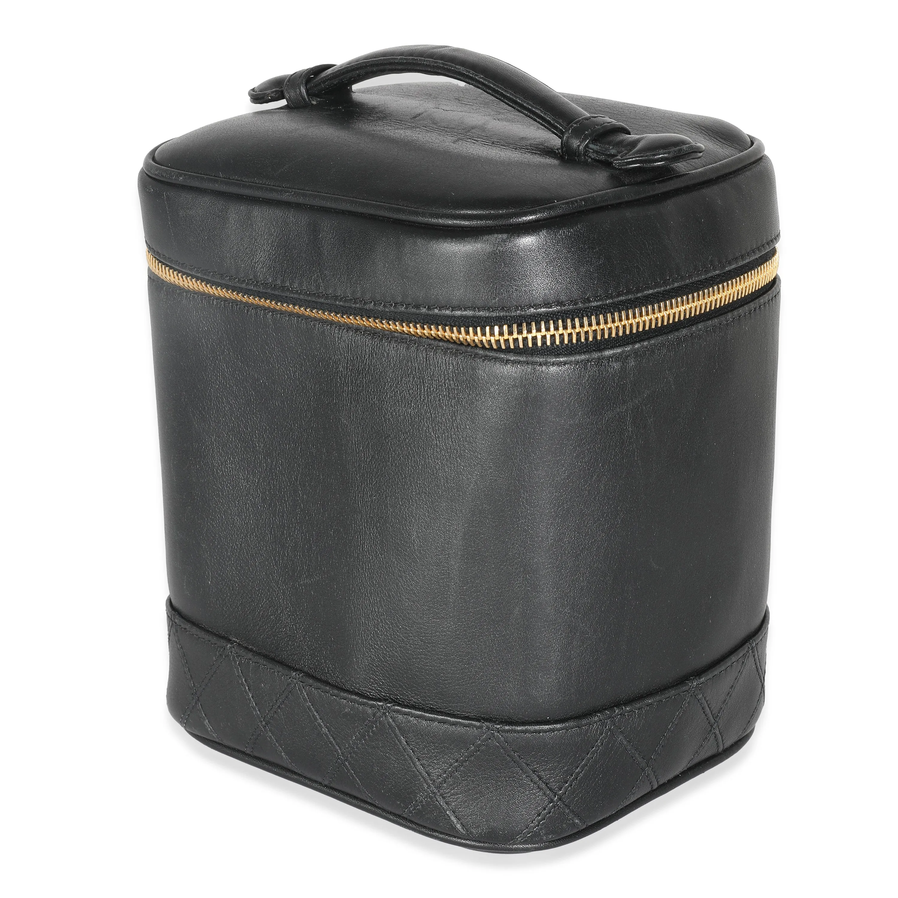CHANEL Black Quilted Lambskin Timeless Classic Vanity Case