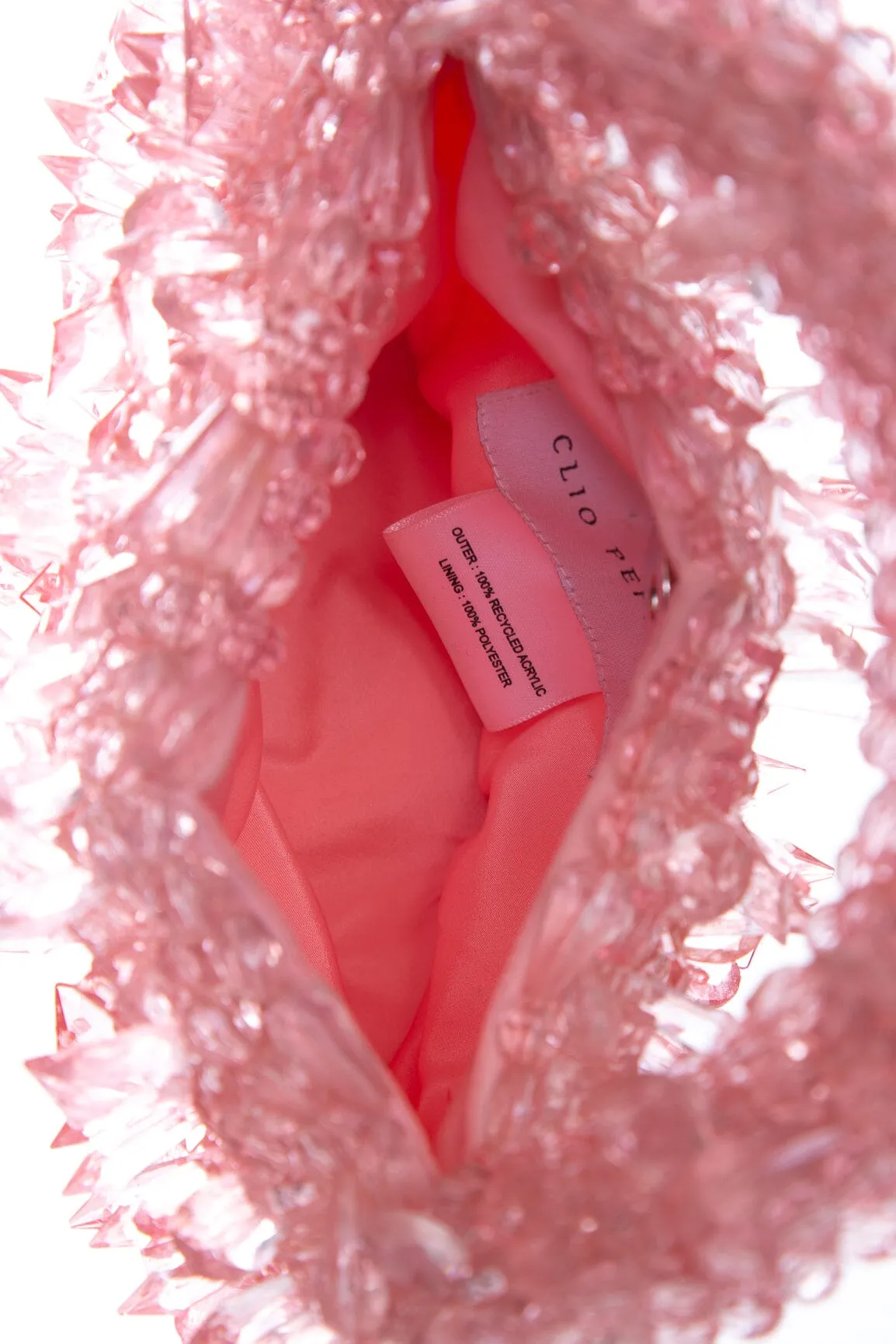 Clio Peppiatt Pink Beaded Crystal Handbag