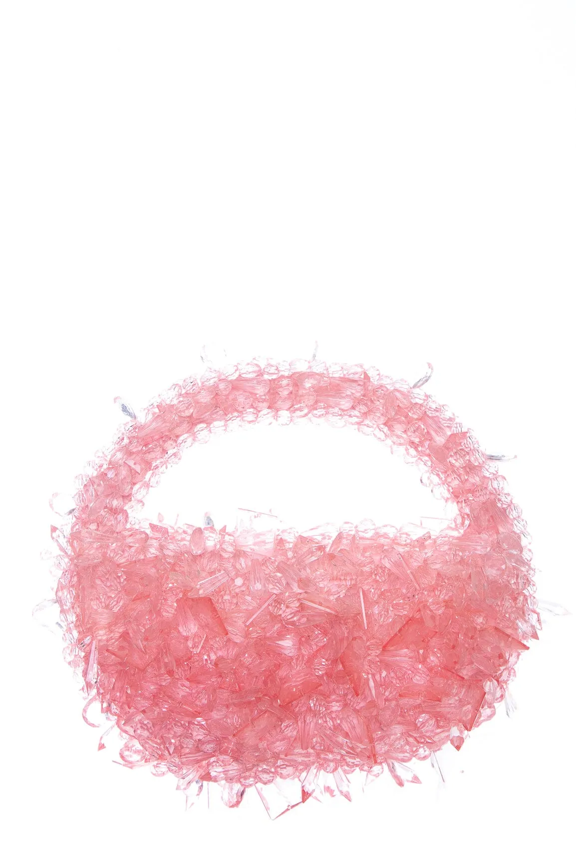 Clio Peppiatt Pink Beaded Crystal Handbag