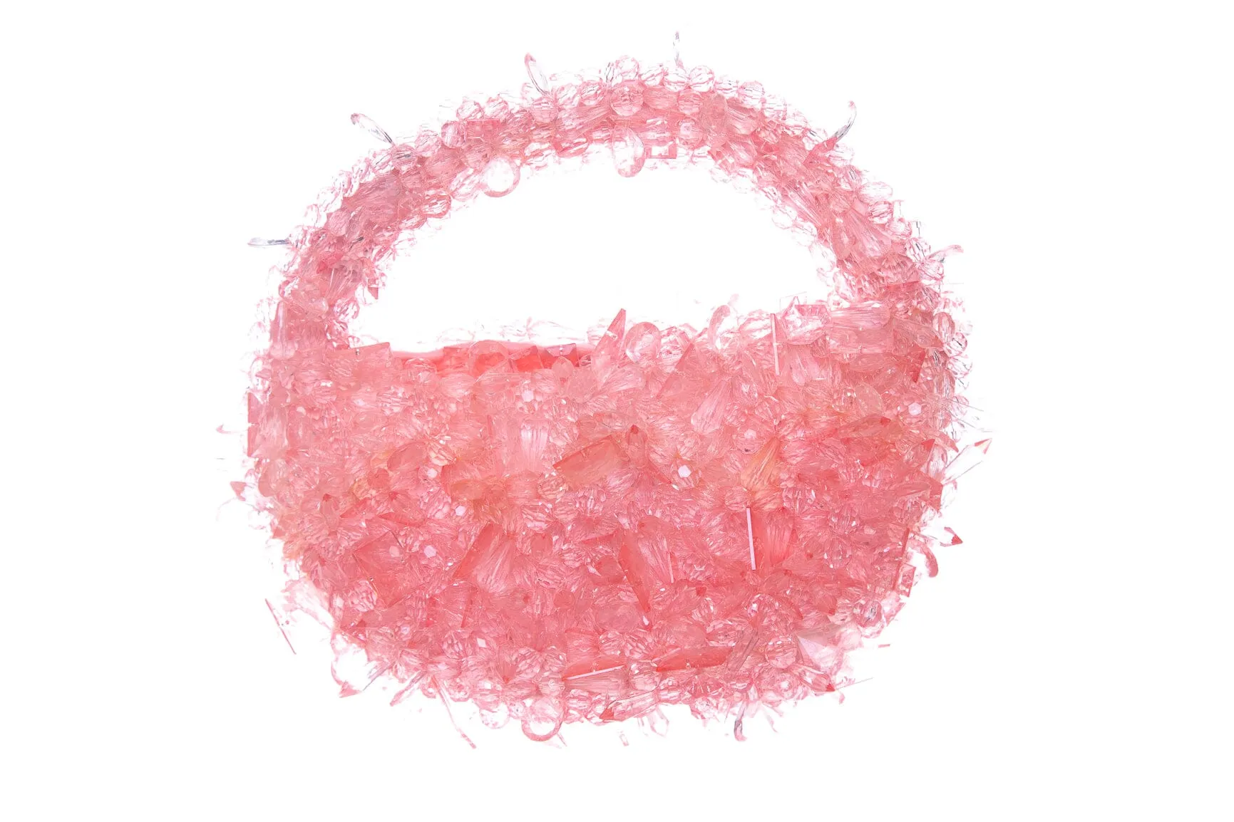 Clio Peppiatt Pink Beaded Crystal Handbag