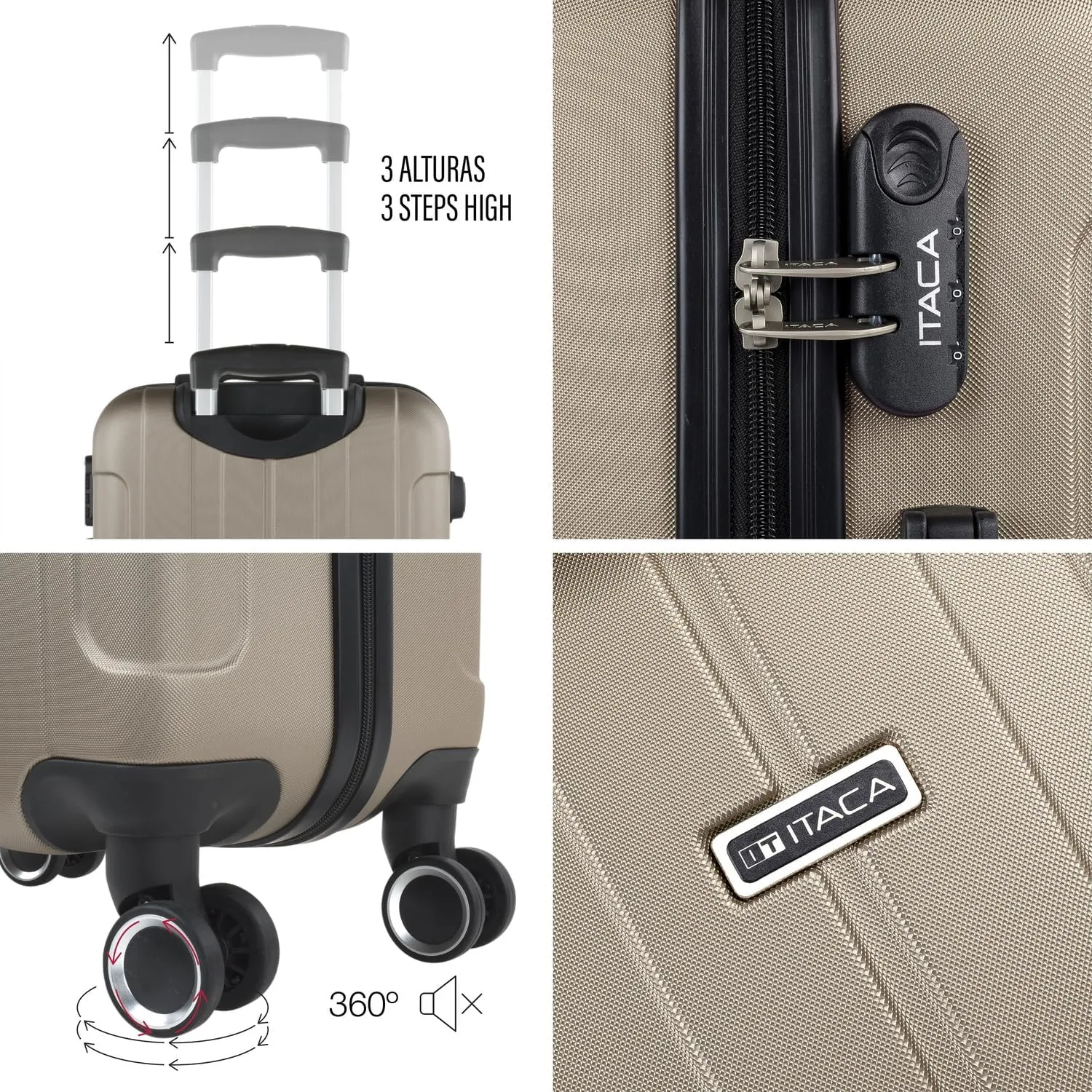 ITACA Travel Suitcase. 4 Wheel Suitcase Set - Travel Suitcase Set - Lightweight Travel Suitcase Set. Combination Lock 771100B