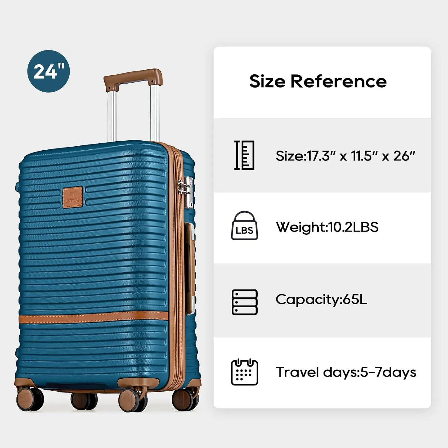 Joyway Suitcase Travel Suitcase from ABS Hard Shell Expandable Trolley Suitcase Set