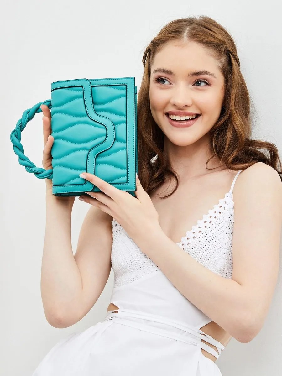Keddo Turquoise Quilted Handbag