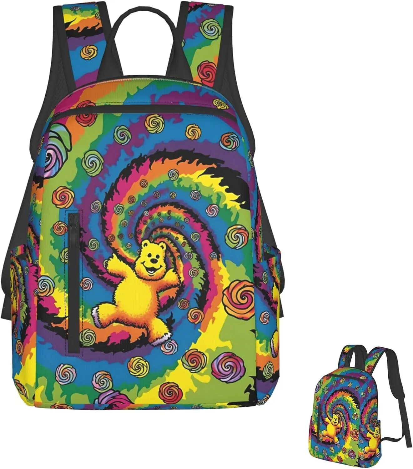 Lightweight Hiking Backpack Casual Laptop Backpack for Men Women Dancing thanksgiving bear Bookbag Travel Daypack