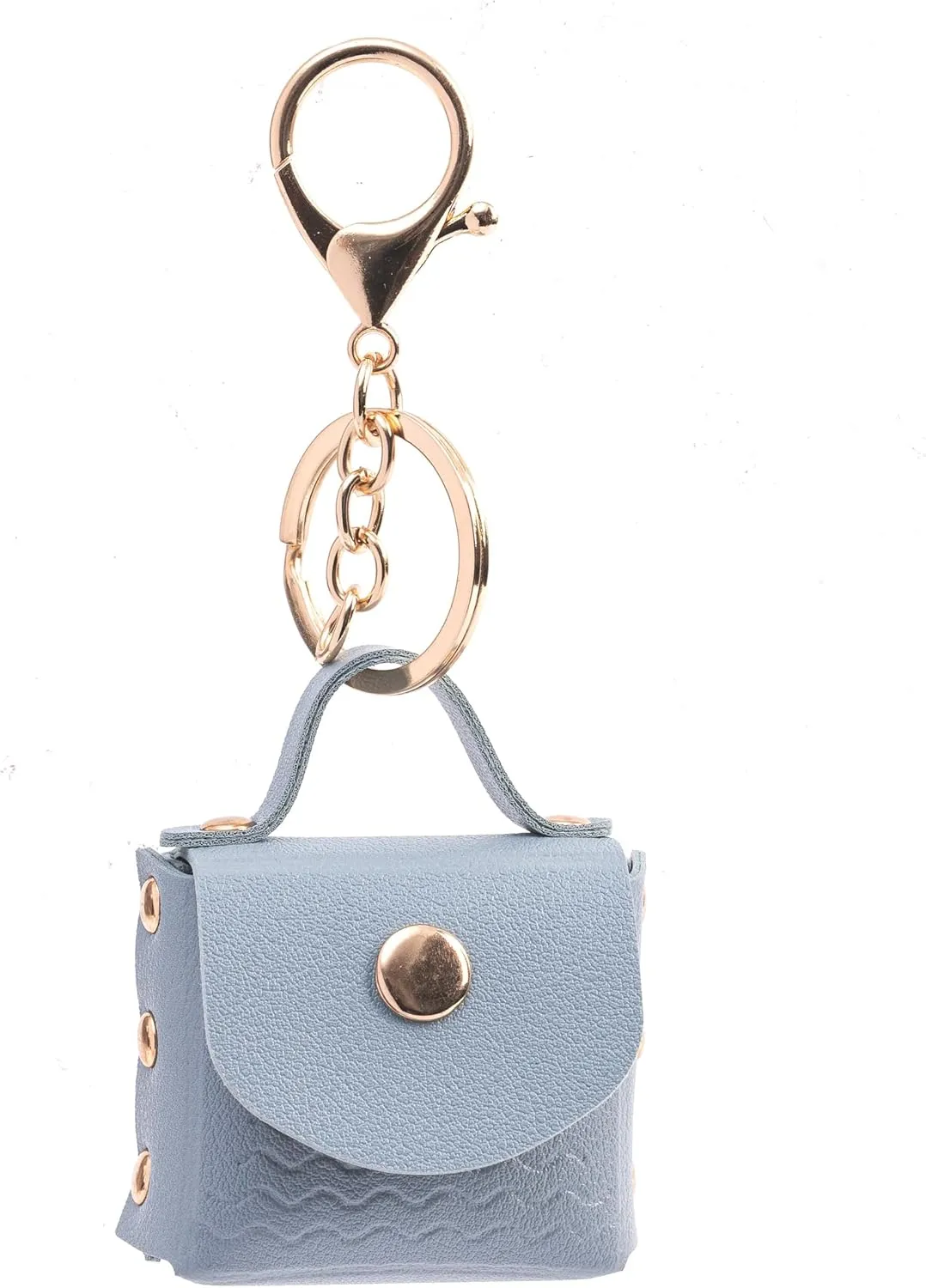 Mini Handbag Keychain，Bag Charms ，Coin Wallet, Earphone Pouch, Keychain - Elegant and Minimalist Design for Women(Grey)
