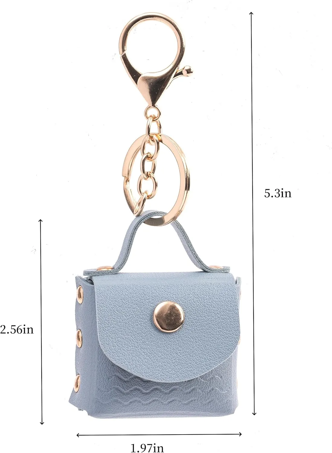 Mini Handbag Keychain，Bag Charms ，Coin Wallet, Earphone Pouch, Keychain - Elegant and Minimalist Design for Women(Grey)