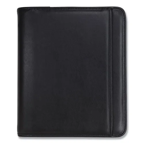 Professional Zippered Pad Holder/ring Binder, Pockets, Writing Pad, Vinyl Black