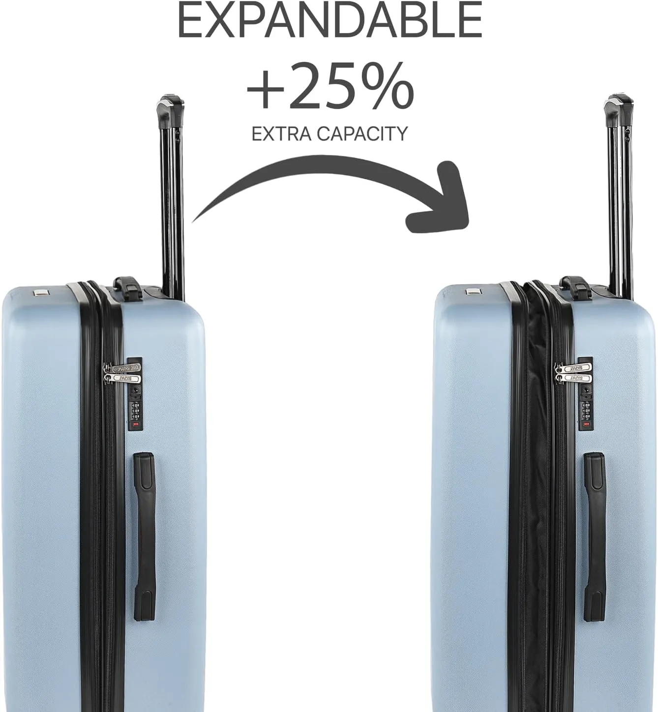 SKPAT - Travel Suitcases Set Suitcases 4 Wheels - Travel Luggage Set - Lightweight Travel Suitcases Set Combination Lock