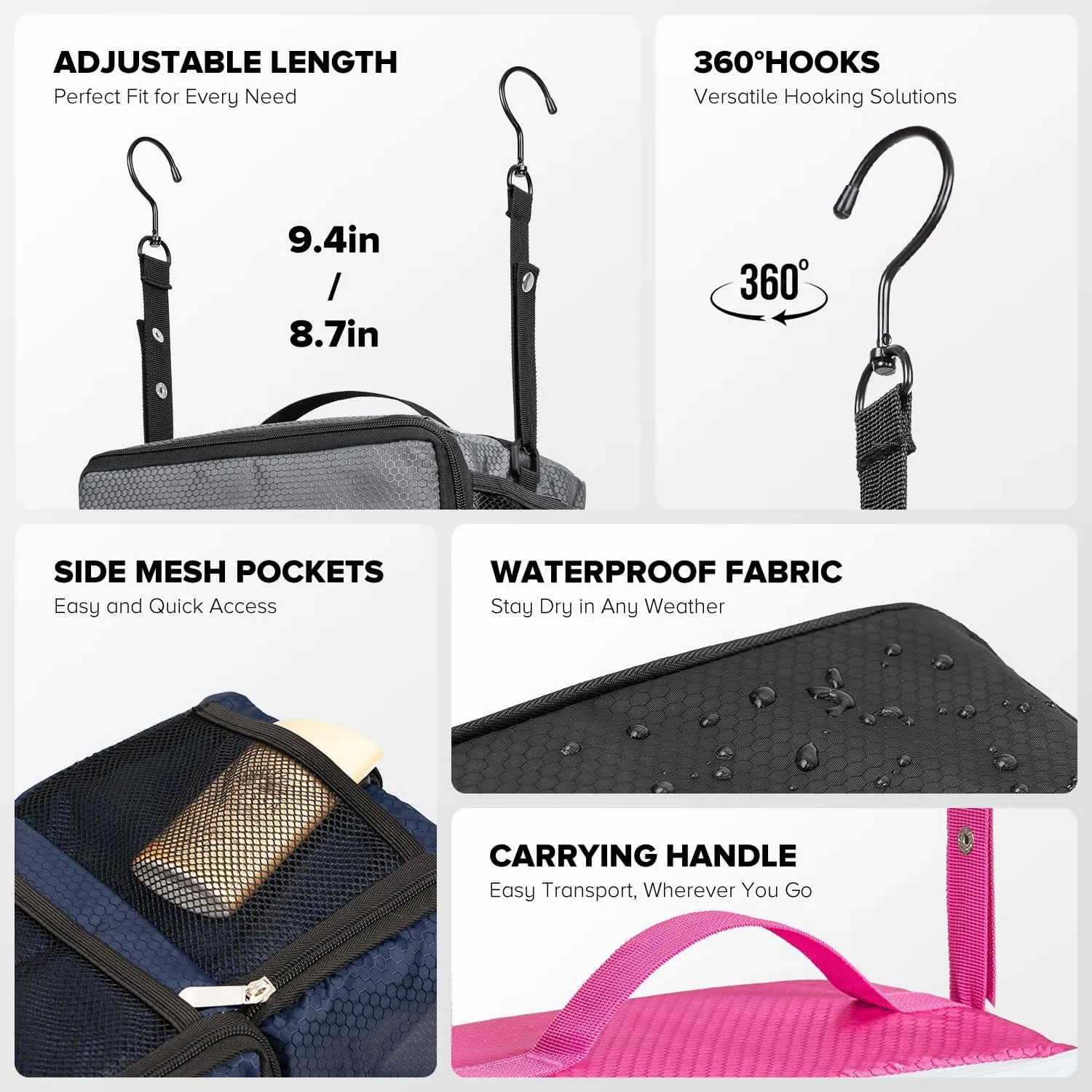Suitcase Organizer, Travel Luggage Organizer Hanging Shelves Packing Cube Closet/Collapsible Portable Travel Organizer for Carry-on, Black-XL, X-Large
