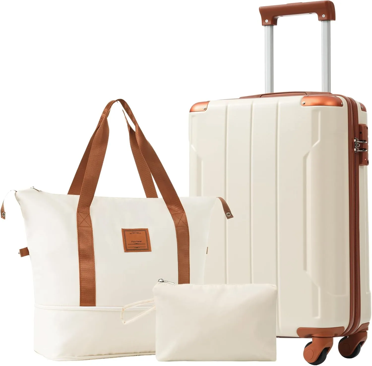 Suitcase Set 3 Piece Carry On Hardside Luggage with TSA Lock Spinner Wheels, Luggage Sets 20 Inch Carry on Suitcase ABS Hardshell Luggage 3 Piece Set with TSA Lock Spinner Wheels