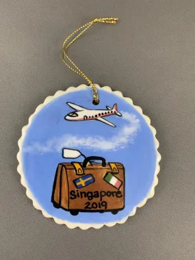 Travel Memories: Airplane with Suitcase Ornament