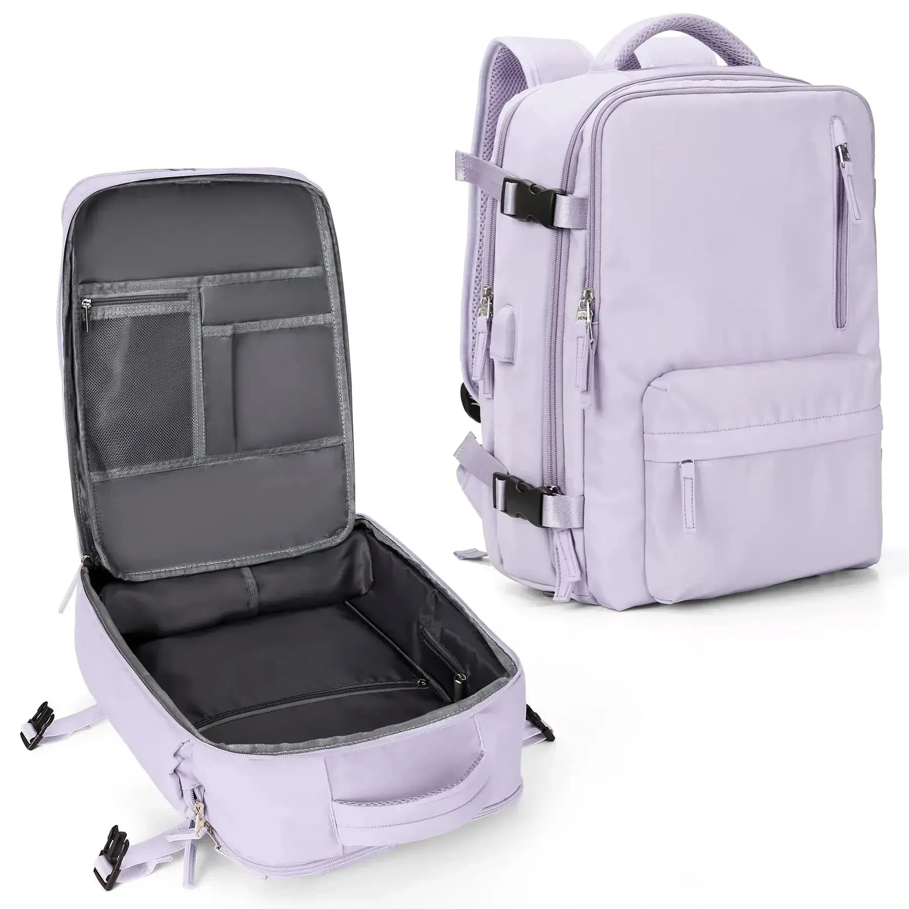 UAKISS  -  Lightweight Travel Backpack Bags Large Capacity Women's Multifunctional Suitcase USB Charging Woman airplane Luggage Bagpacks