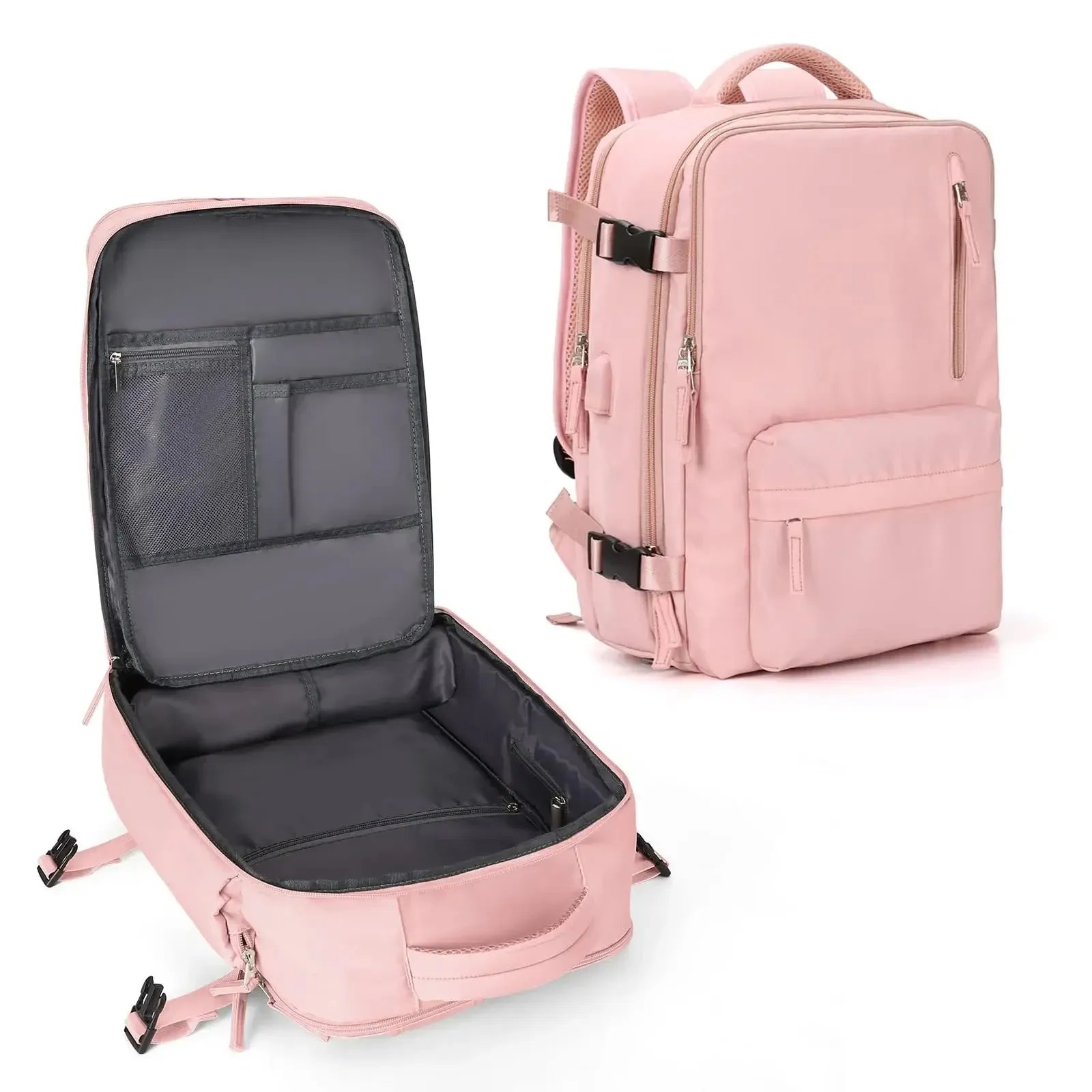 UAKISS  -  Lightweight Travel Backpack Bags Large Capacity Women's Multifunctional Suitcase USB Charging Woman airplane Luggage Bagpacks