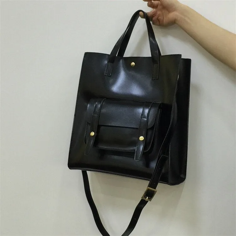 Vintage Women Handbag Large Capacity PU Leather Shoulder bag female Messenger bag lady big Tote Bag briefcase bolsa feminina