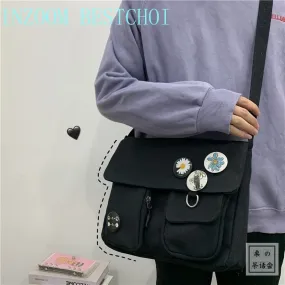 Vvsha Crossbody Tooling Canvas Student Messenger Bag Large Capacity Female Casual Shoulder Multifunctional Outdoor Travel School Bag